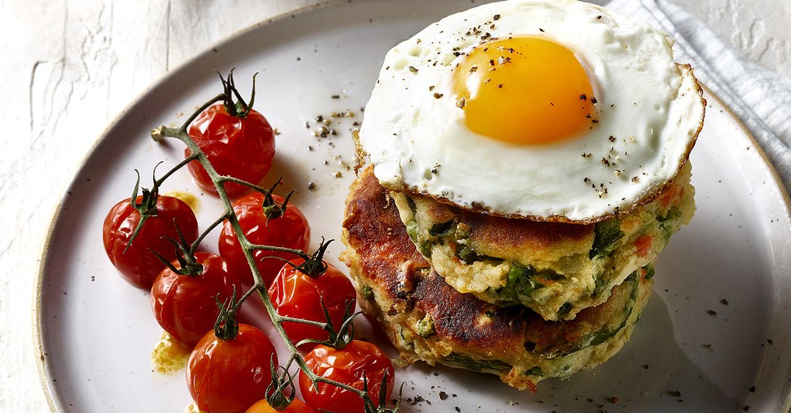 Tom Daley’s bubble and squeak stack Egg Recipes British Lion Eggs